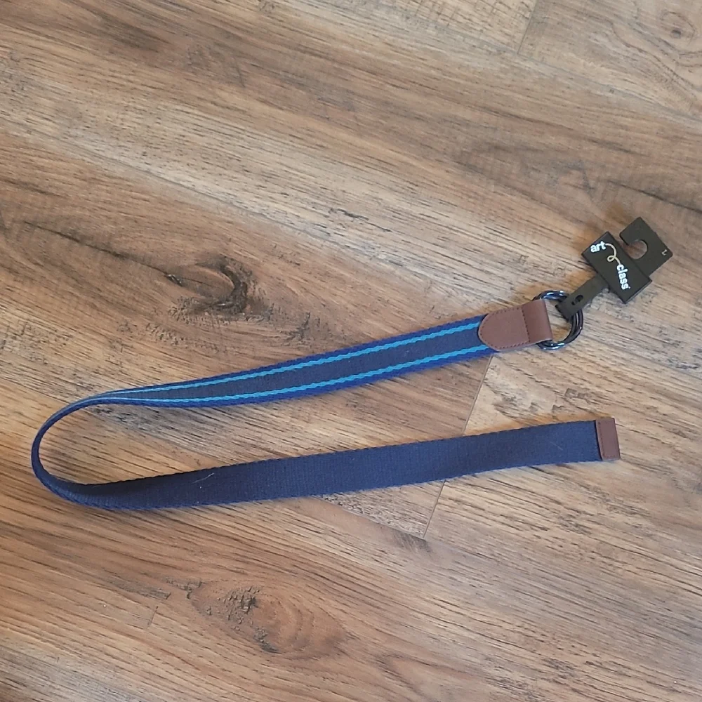 Art Class Striped Blue Belt, Size L, Cotton